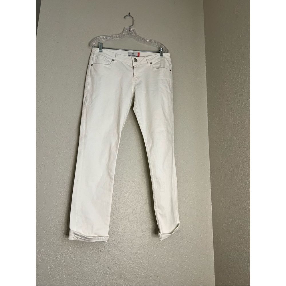 Cabi White Slim Boyfriend  Jeans Women’s Size 6 #6072, 25 inch inseam